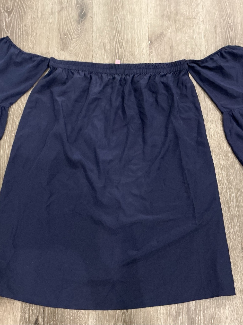 Lilly Pulitzer 100% silk Navy Off-Shoulder relaxed flowy Dress, XL